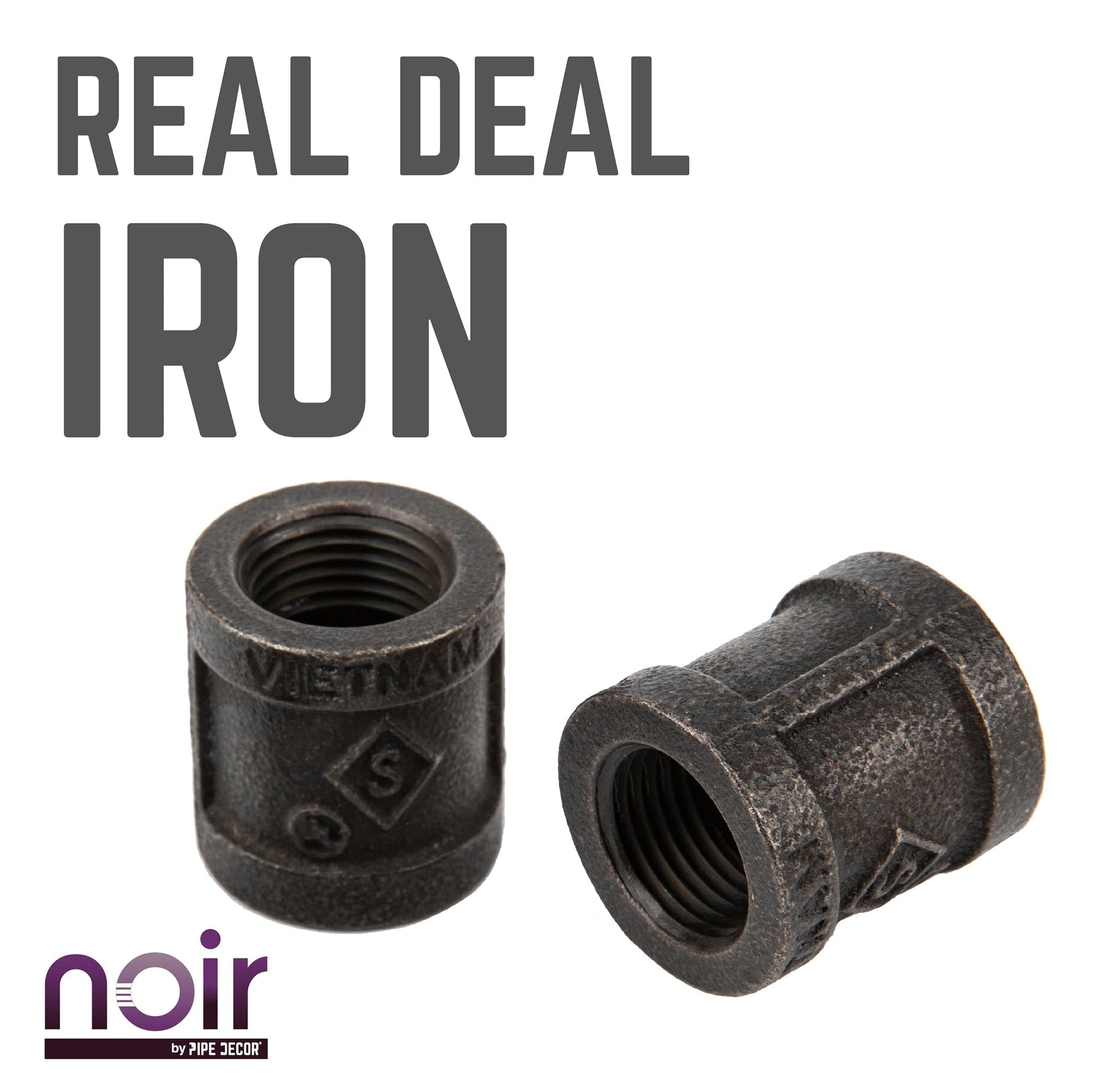 1/2 in. Prefinished Matte Black Coupling PIPE DECOR