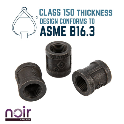 1/2 in. Prefinished Matte Black Coupling PIPE DECOR
