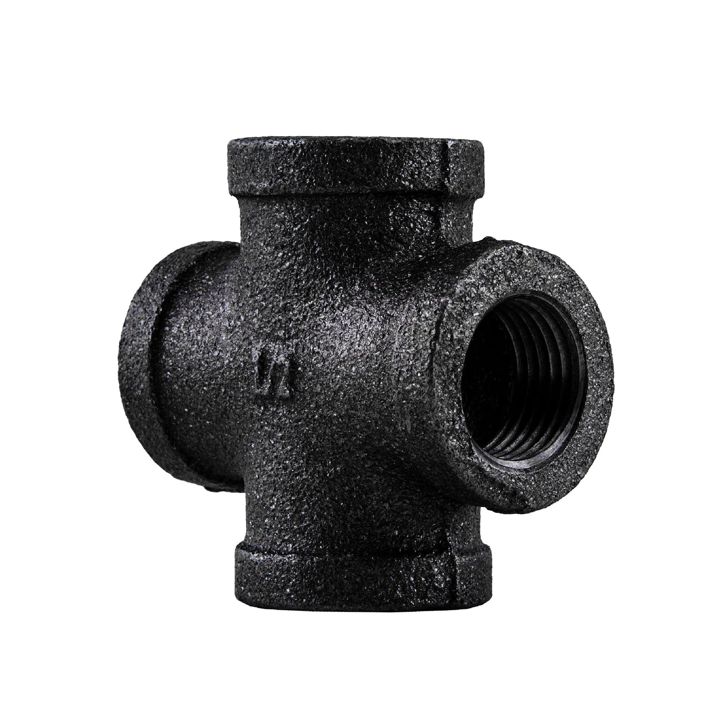 1/2 in. Prefinished Matte Black Cross PIPE DECOR