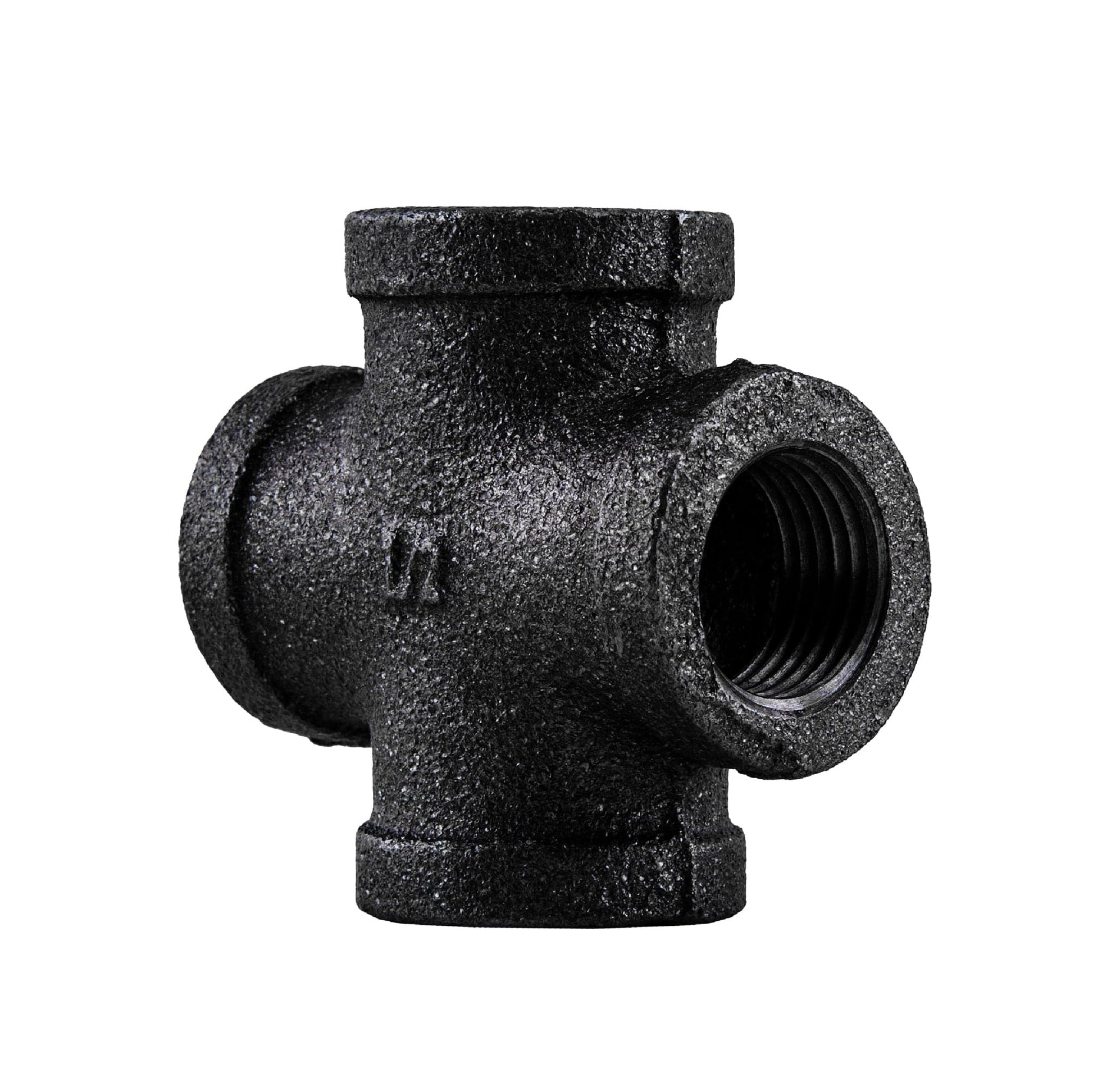 1/2 in. Prefinished Matte Black Cross PIPE DECOR
