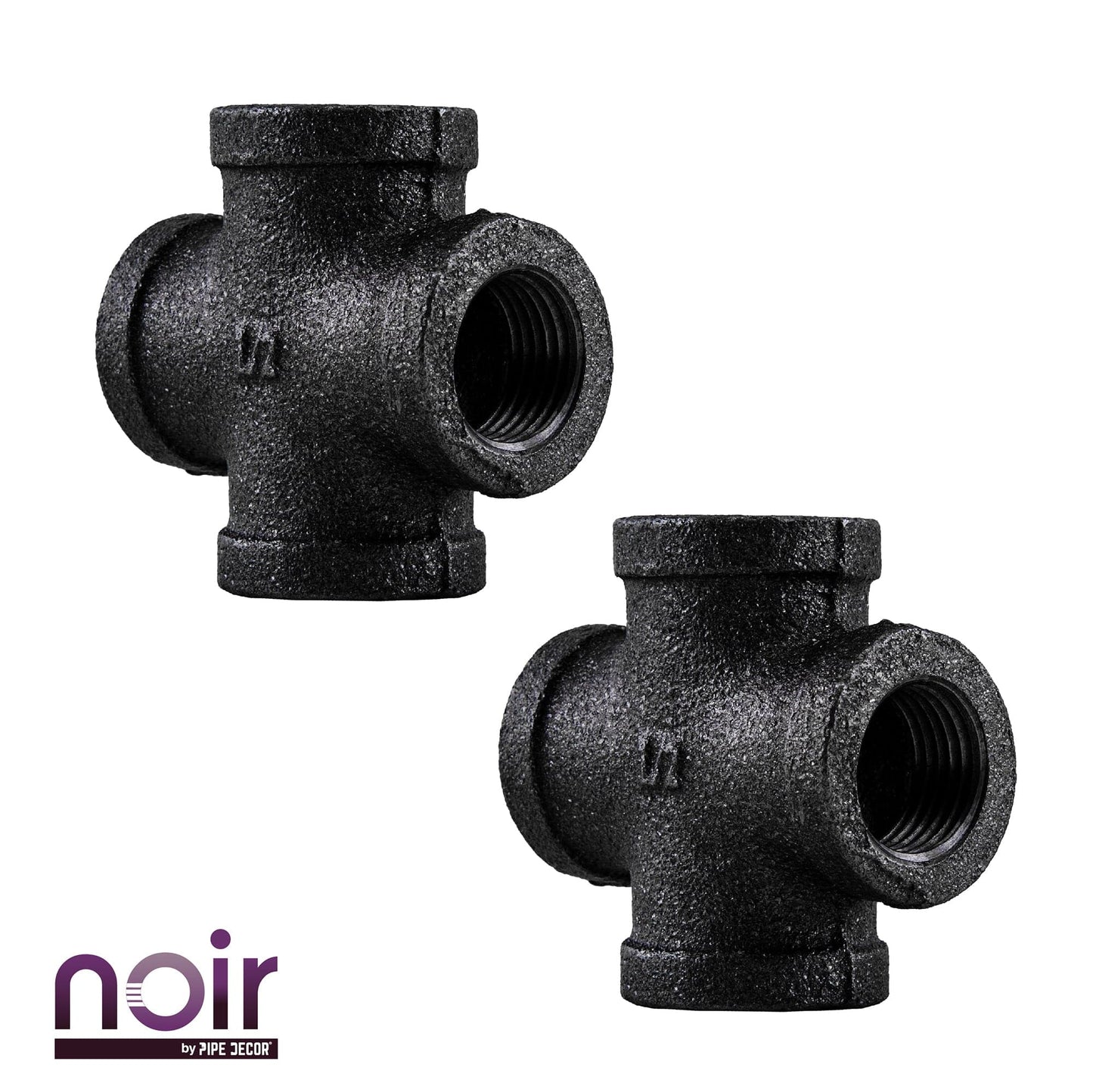 1/2 in. Prefinished Matte Black Cross PIPE DECOR