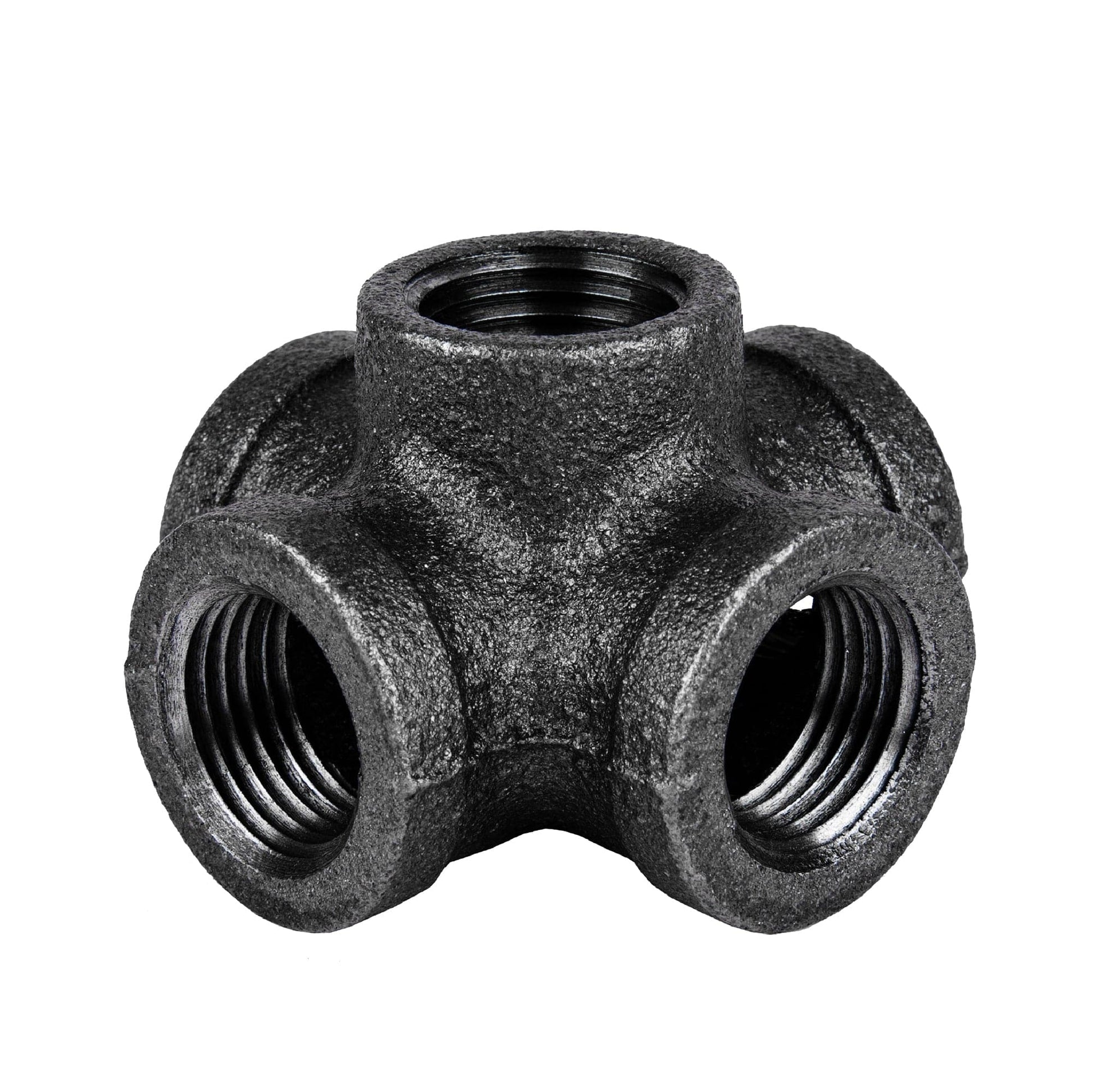 1/2 in. Prefinished Matte Black 5-Way Fitting PIPE DECOR