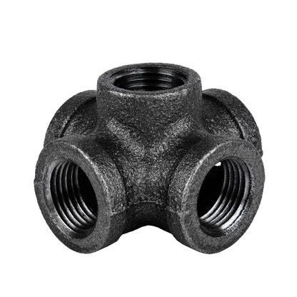 1/2 in. Prefinished Matte Black 5-Way Fitting PIPE DECOR