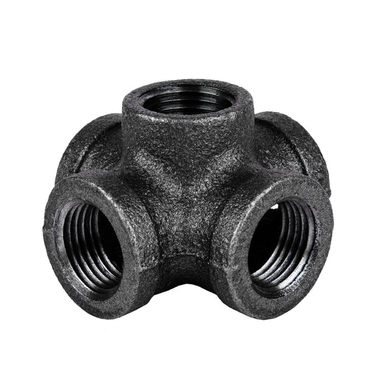 1/2 in. Prefinished Matte Black 5-Way Fitting PIPE DECOR