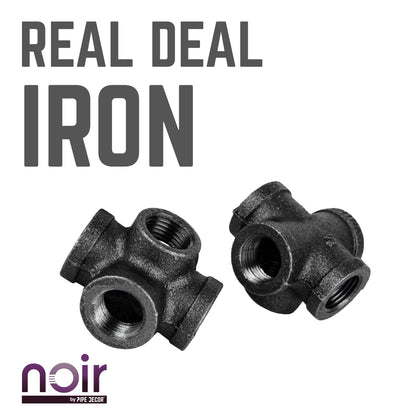 1/2 in. Prefinished Matte Black 5-Way Fitting PIPE DECOR