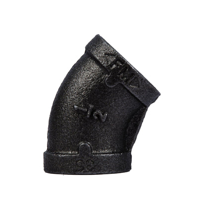1/2 in. Prefinished Matte Black 45-Degree Elbow PIPE DECOR
