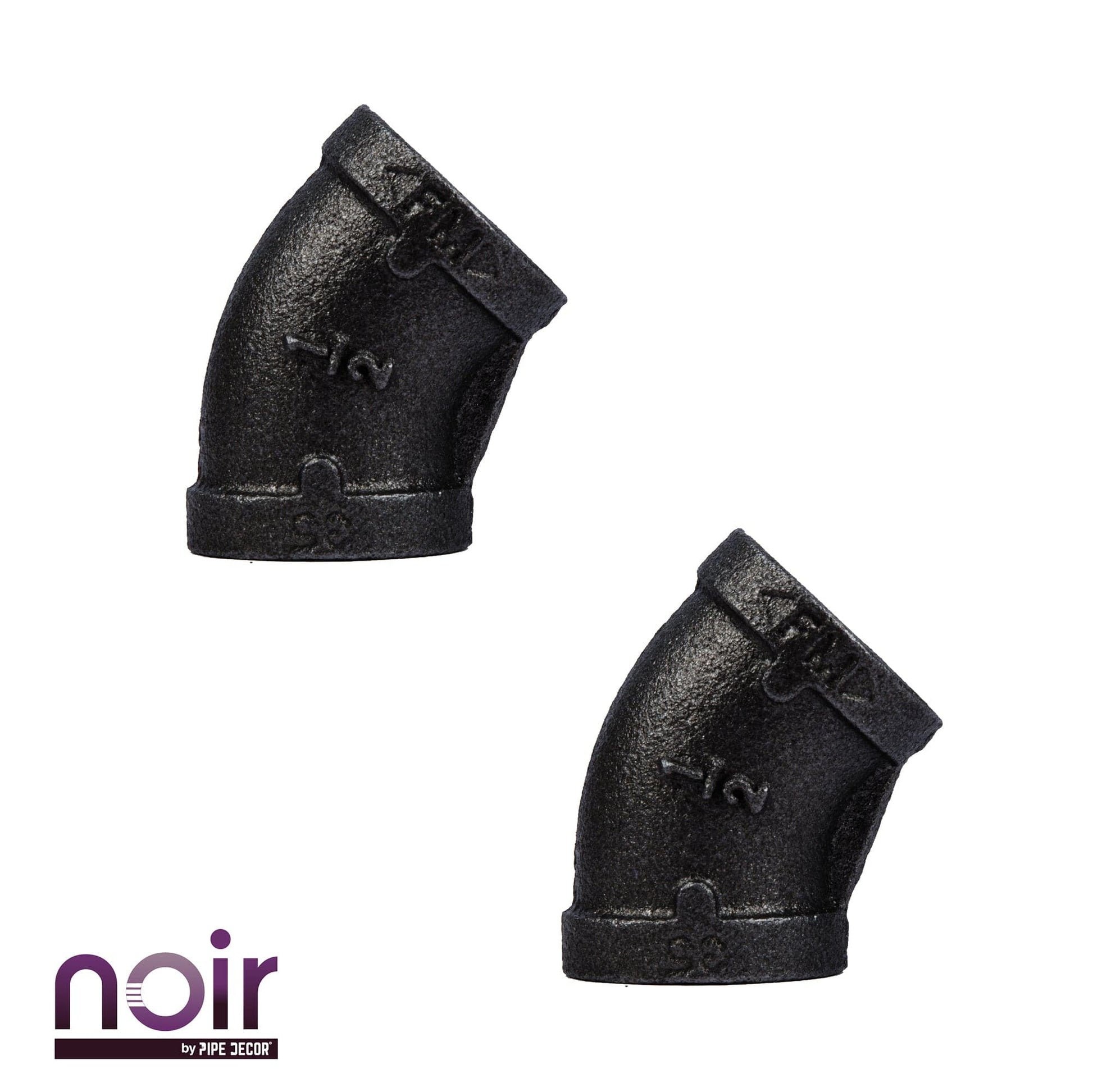 1/2 in. Prefinished Matte Black 45-Degree Elbow PIPE DECOR