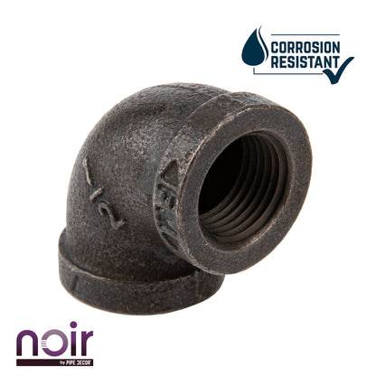 1/2 in. Prefinished Matte Black 90 Degree Elbow PIPE DECOR