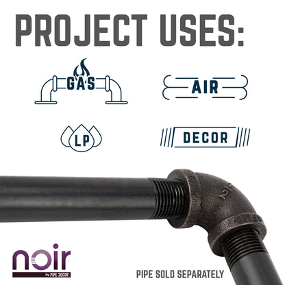 1/2 in. Prefinished Matte Black 90 Degree Elbow PIPE DECOR
