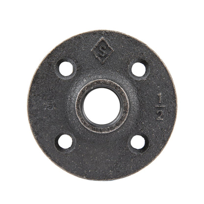 1/2 in. Prefinished Matte Black Floor Flange PIPE DECOR