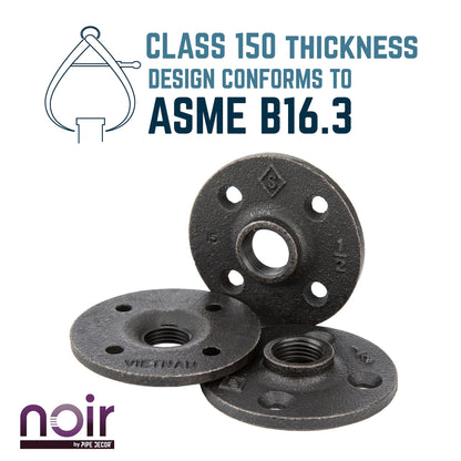 1/2 in. Prefinished Matte Black Floor Flange PIPE DECOR