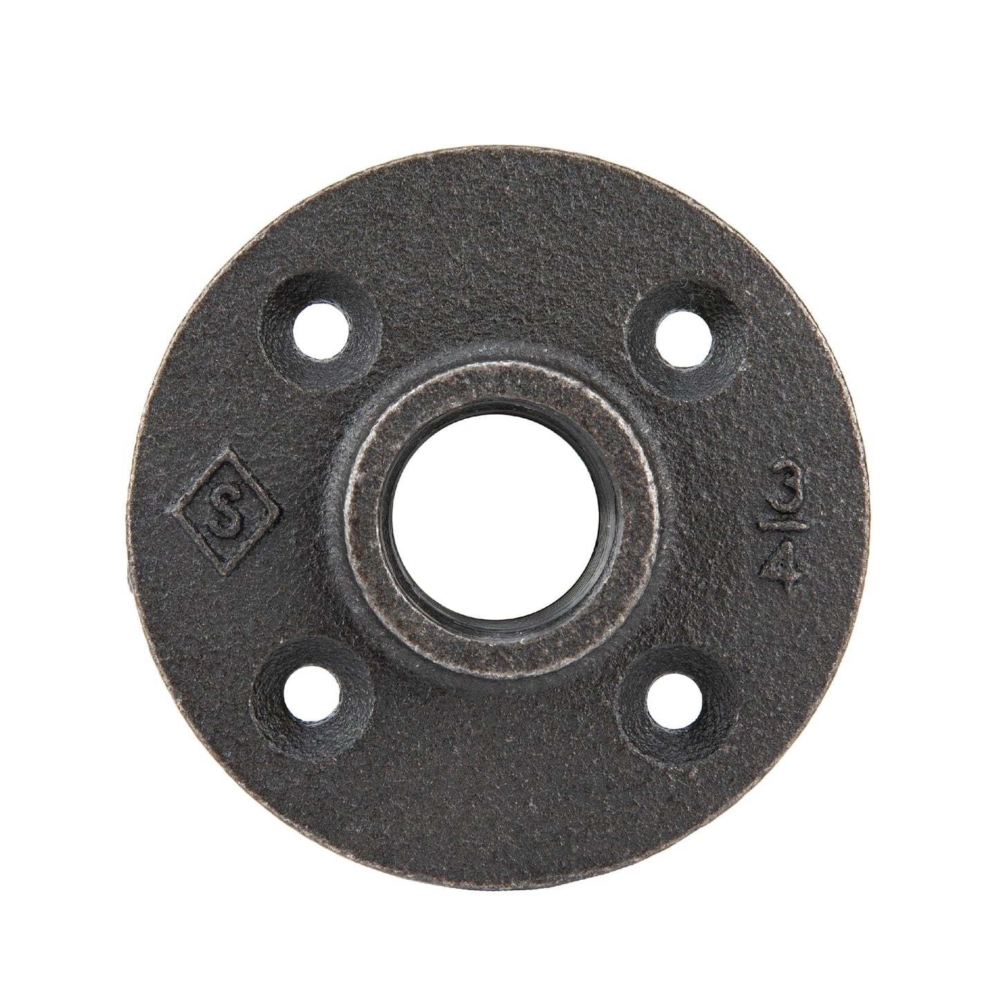 3/4 in. Prefinished Matte Black Floor Flange PIPE DECOR