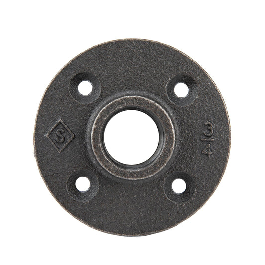 3/4 in. Prefinished Matte Black Floor Flange PIPE DECOR