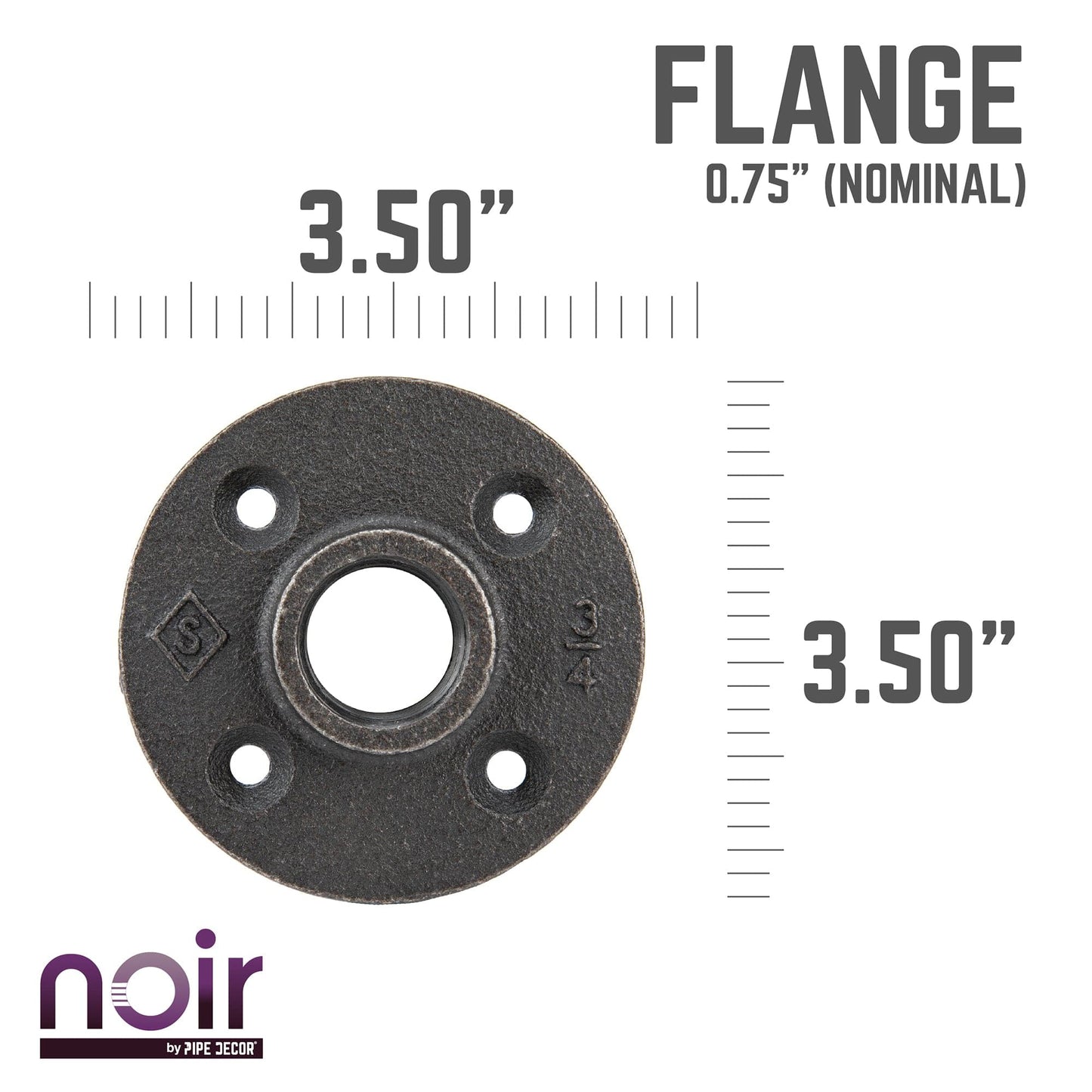 3/4 in. Prefinished Matte Black Floor Flange PIPE DECOR