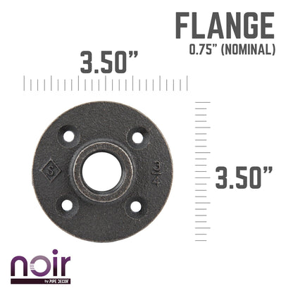 3/4 in. Prefinished Matte Black Floor Flange PIPE DECOR