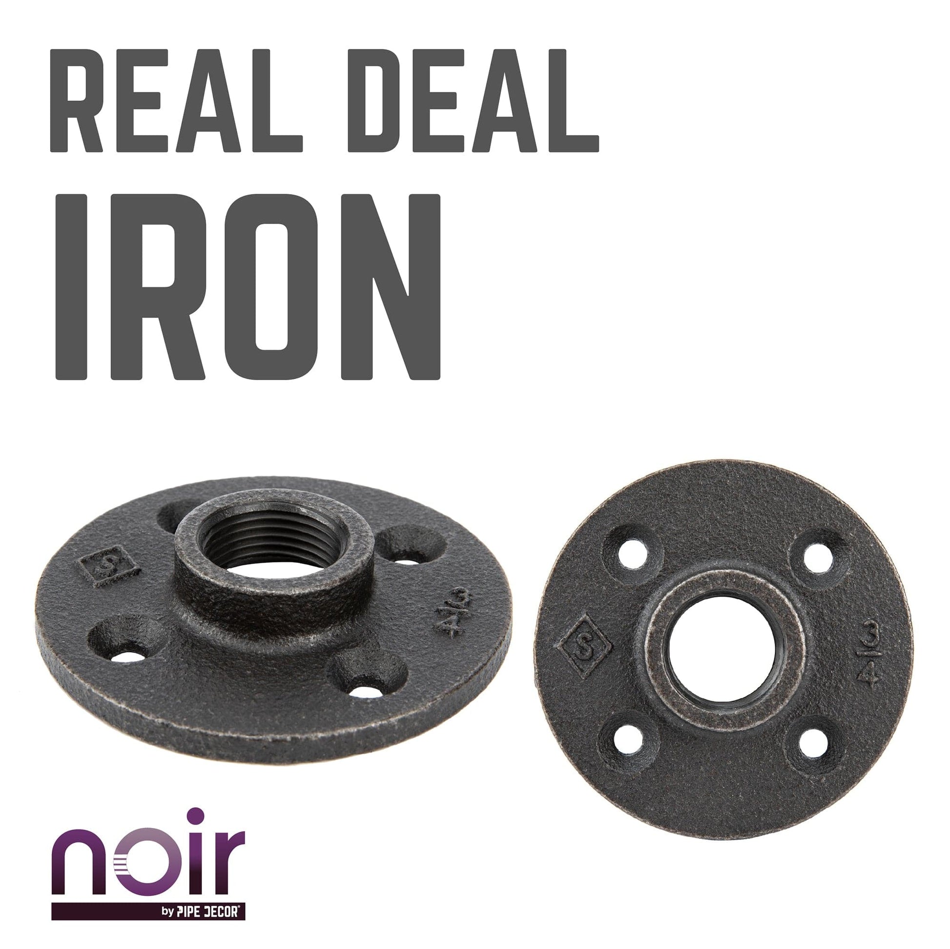3/4 in. Prefinished Matte Black Floor Flange PIPE DECOR