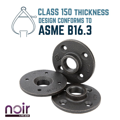 3/4 in. Prefinished Matte Black Floor Flange PIPE DECOR