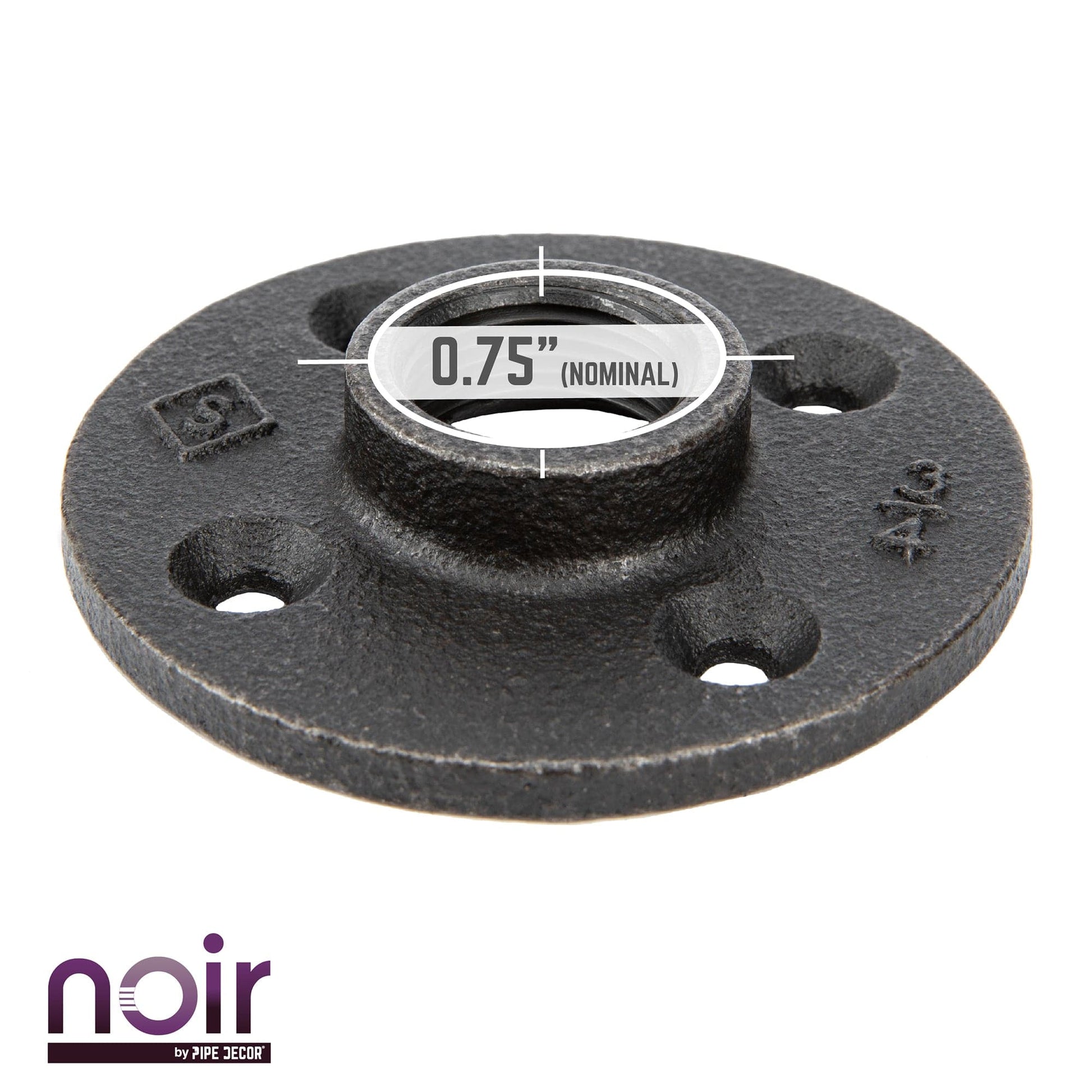 3/4 in. Prefinished Matte Black Floor Flange PIPE DECOR