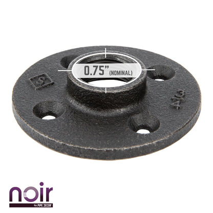 3/4 in. Prefinished Matte Black Floor Flange PIPE DECOR