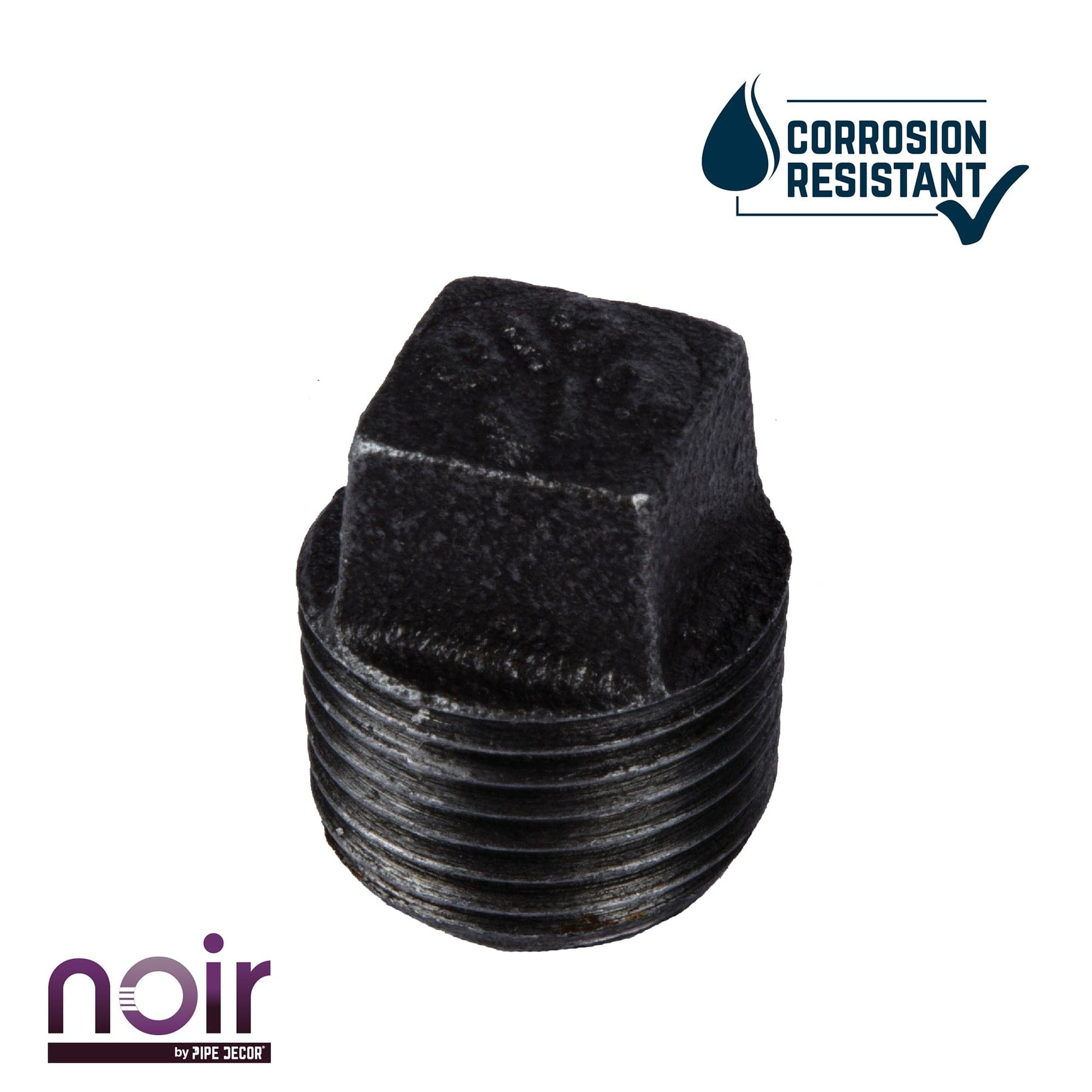 1/2 in. Prefinished Matte Black Plug PIPE DECOR
