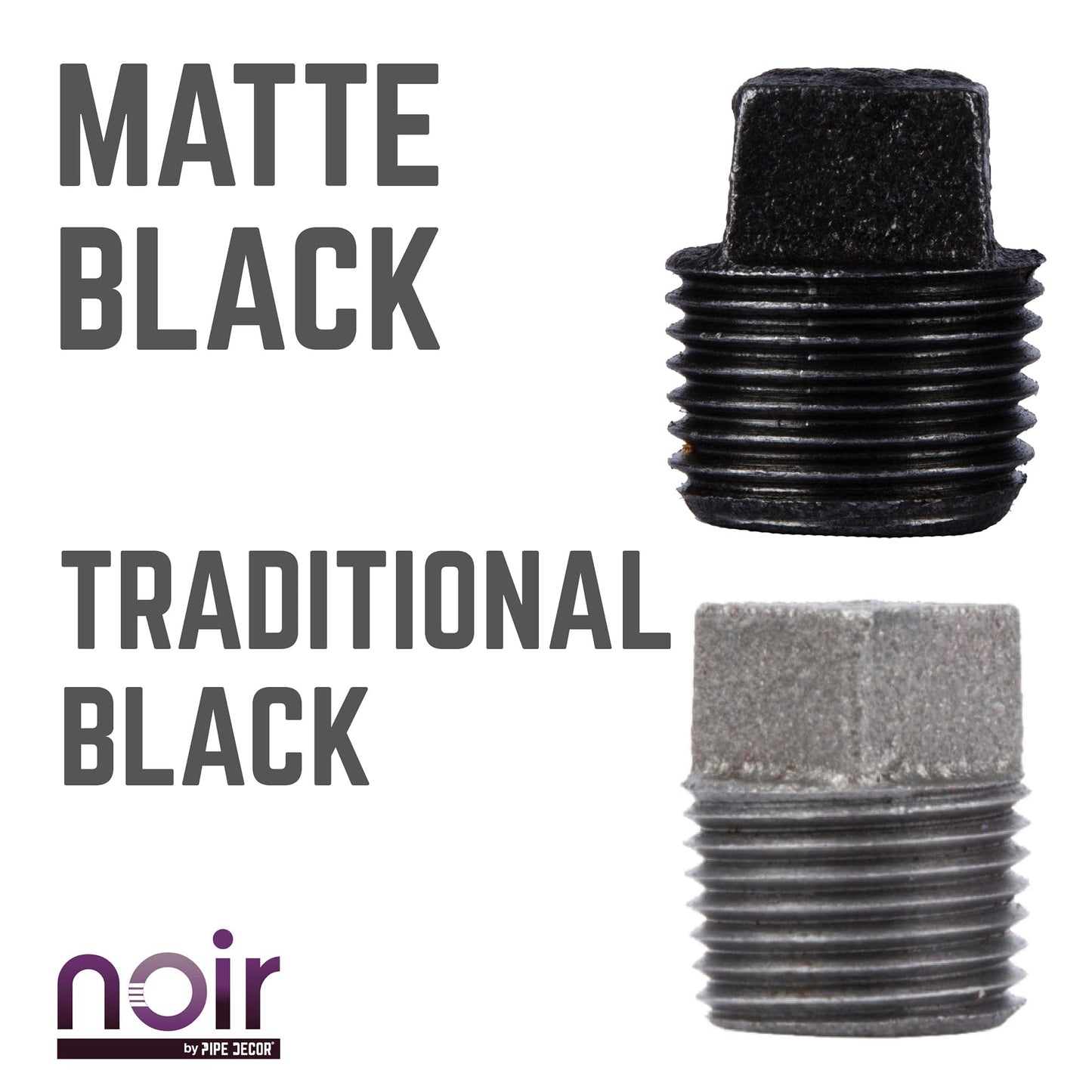 1/2 in. Prefinished Matte Black Plug PIPE DECOR