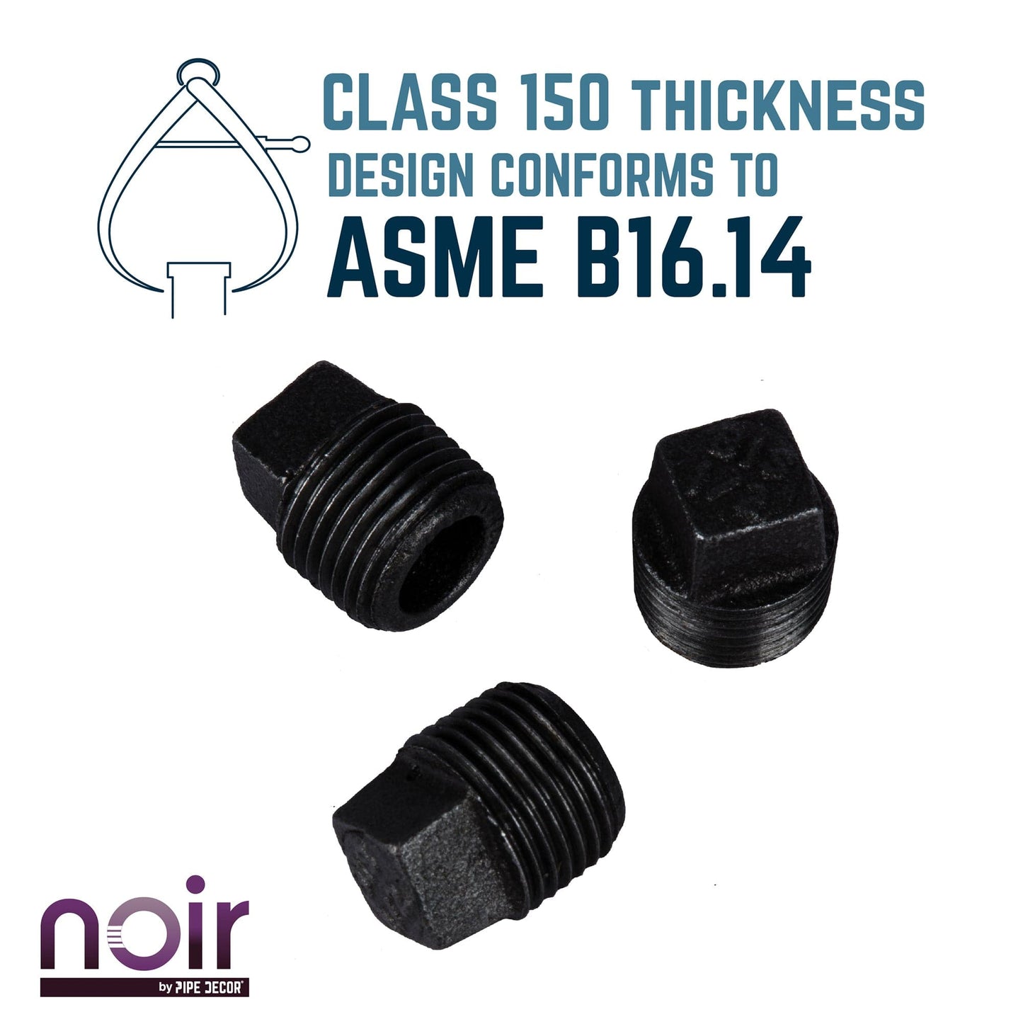 1/2 in. Prefinished Matte Black Plug PIPE DECOR