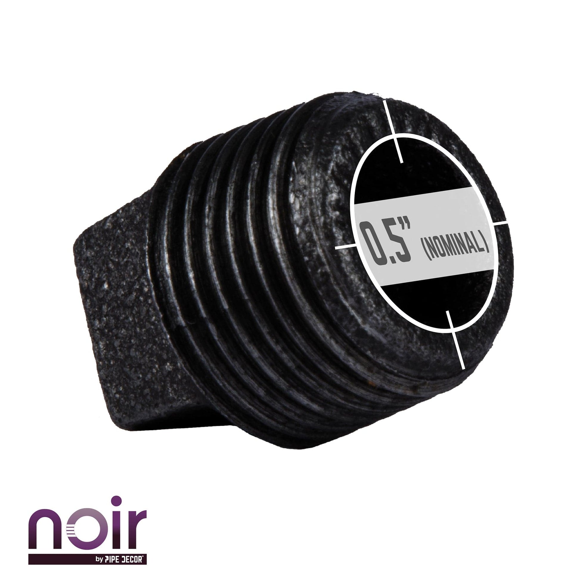 1/2 in. Prefinished Matte Black Plug PIPE DECOR