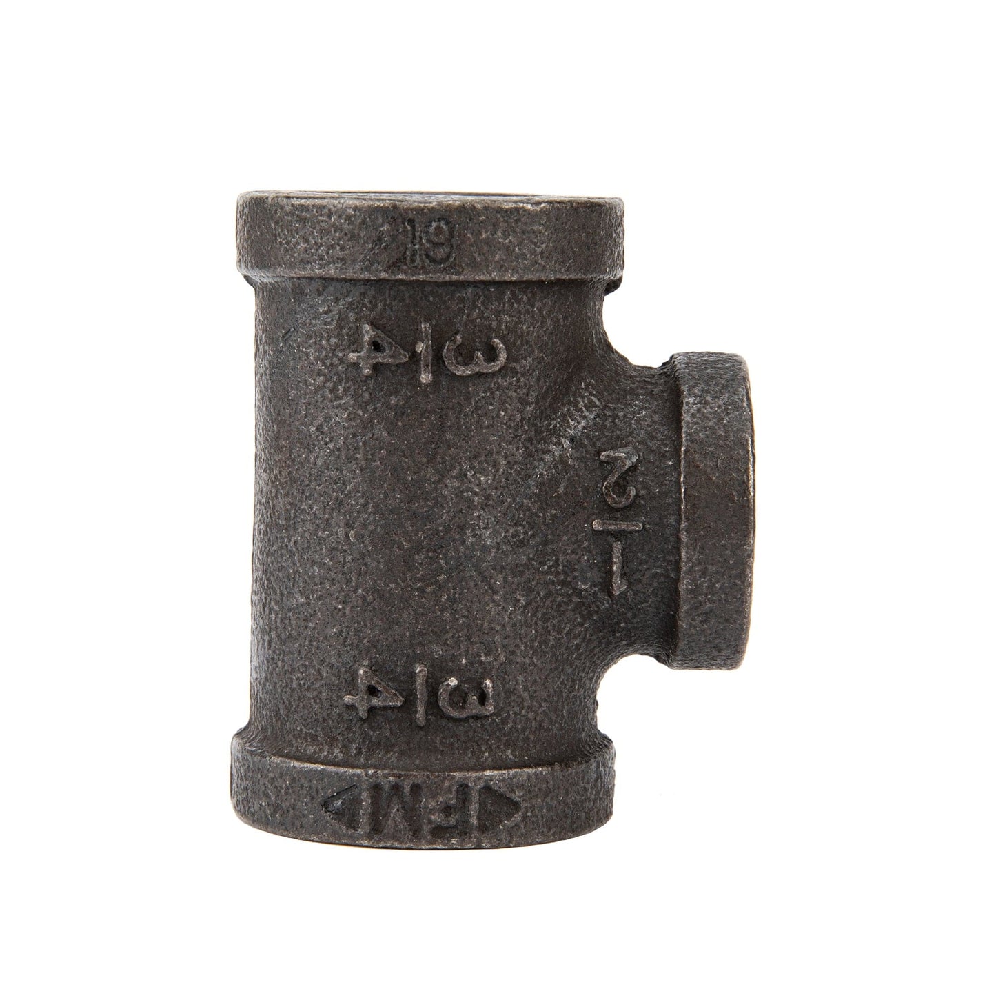 3/4 in. x 3/4 in. x 1/2 in. Prefinished Matte Black Reducing Tee PIPE DECOR