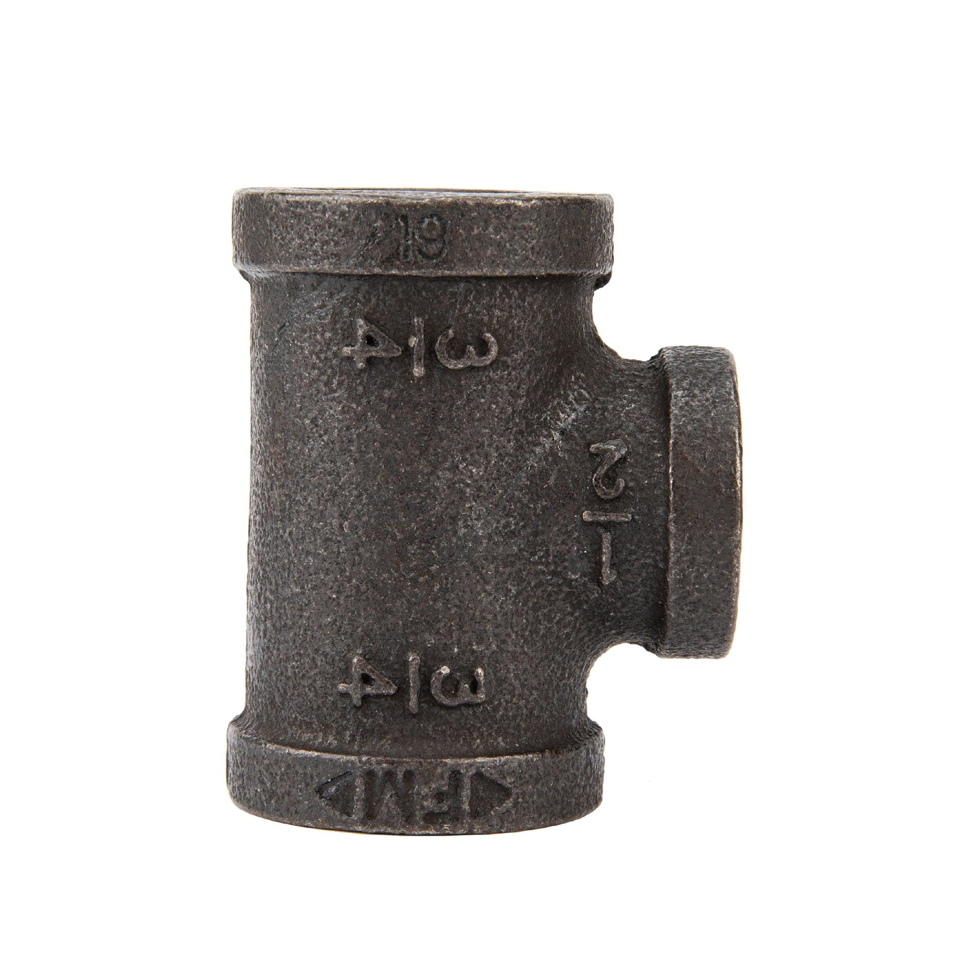 3/4 in. x 3/4 in. x 1/2 in. Prefinished Matte Black Reducing Tee PIPE DECOR