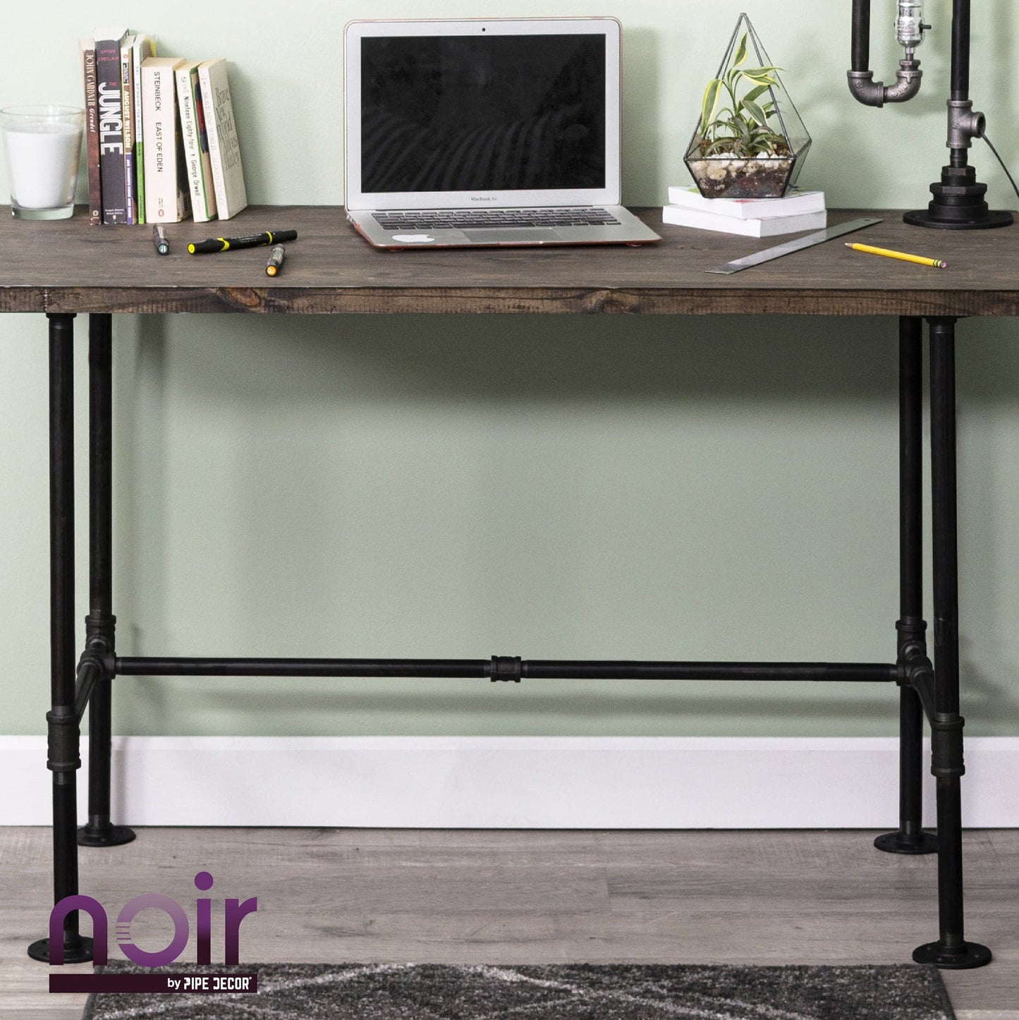 3/4 in. x 3/4 in. x 1/2 in. Prefinished Matte Black Reducing Tee PIPE DECOR