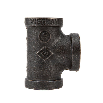 1/2 in.  Prefinished Matte Black Tee PIPE DECOR