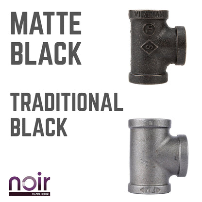 1/2 in.  Prefinished Matte Black Tee PIPE DECOR