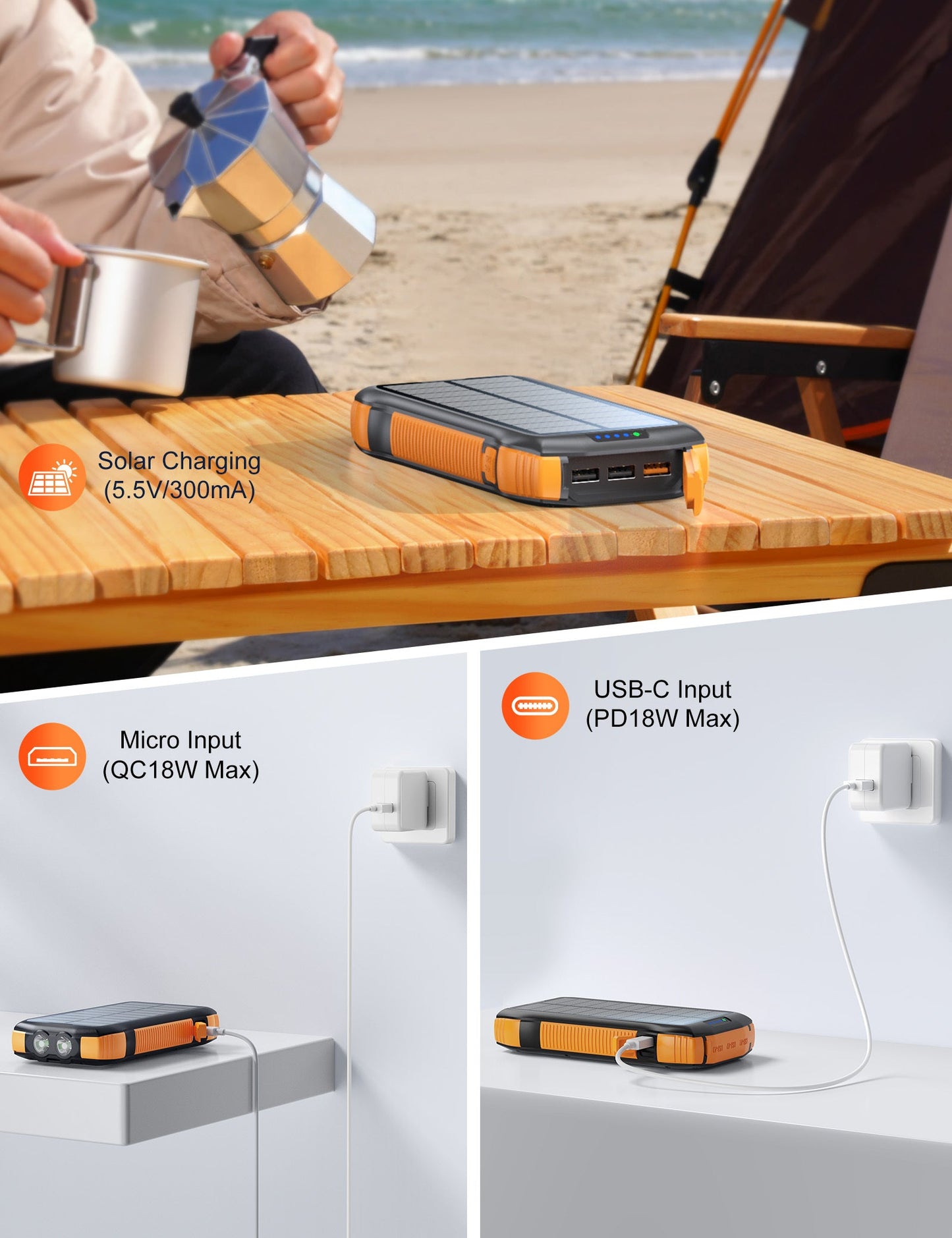 20000mAh Solar Power Bank SmartPursue™