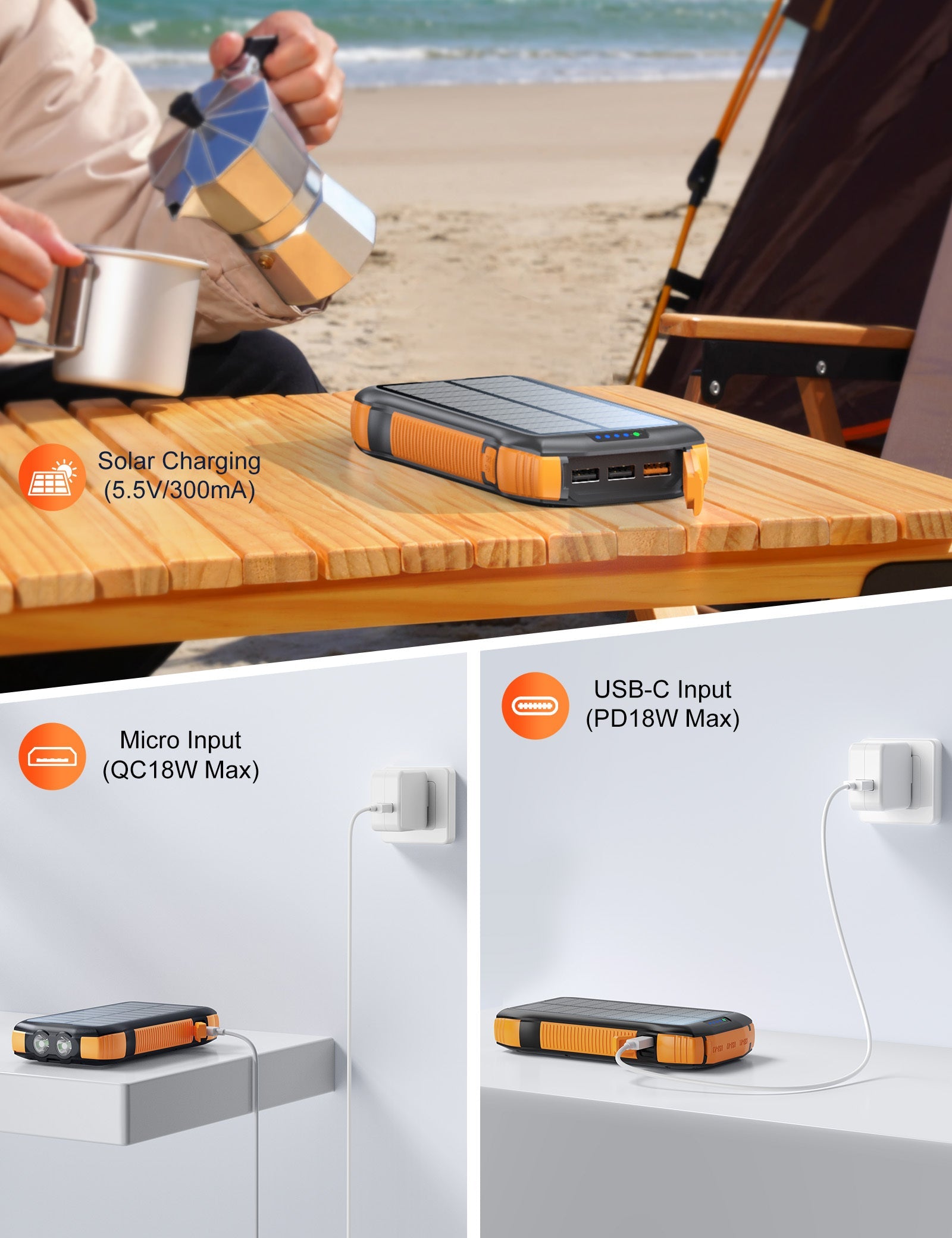 20000mAh Solar Power Bank SmartPursue™