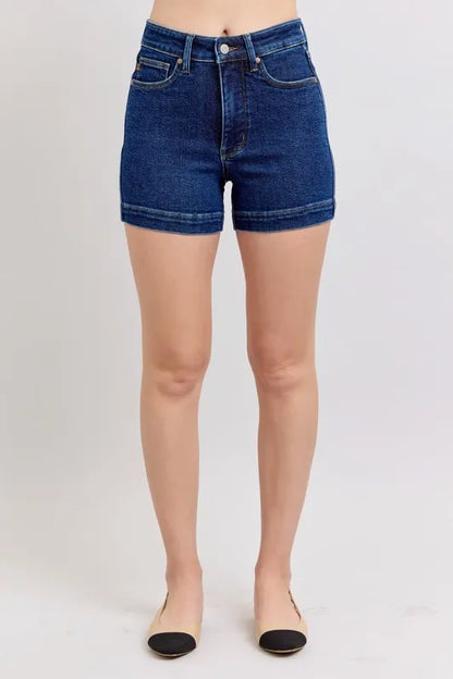 Judy Blue Full Size High Waist Tummy Control Denim Shorts Plus Size New Era Fashion LLc