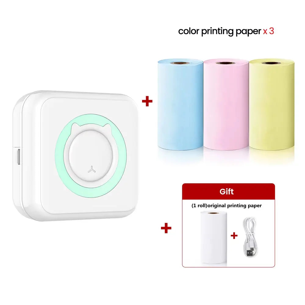 Compact and Colorful Mini Thermal Printer: Bluetooth Wireless Portable Pocket Label Maker for Stickers