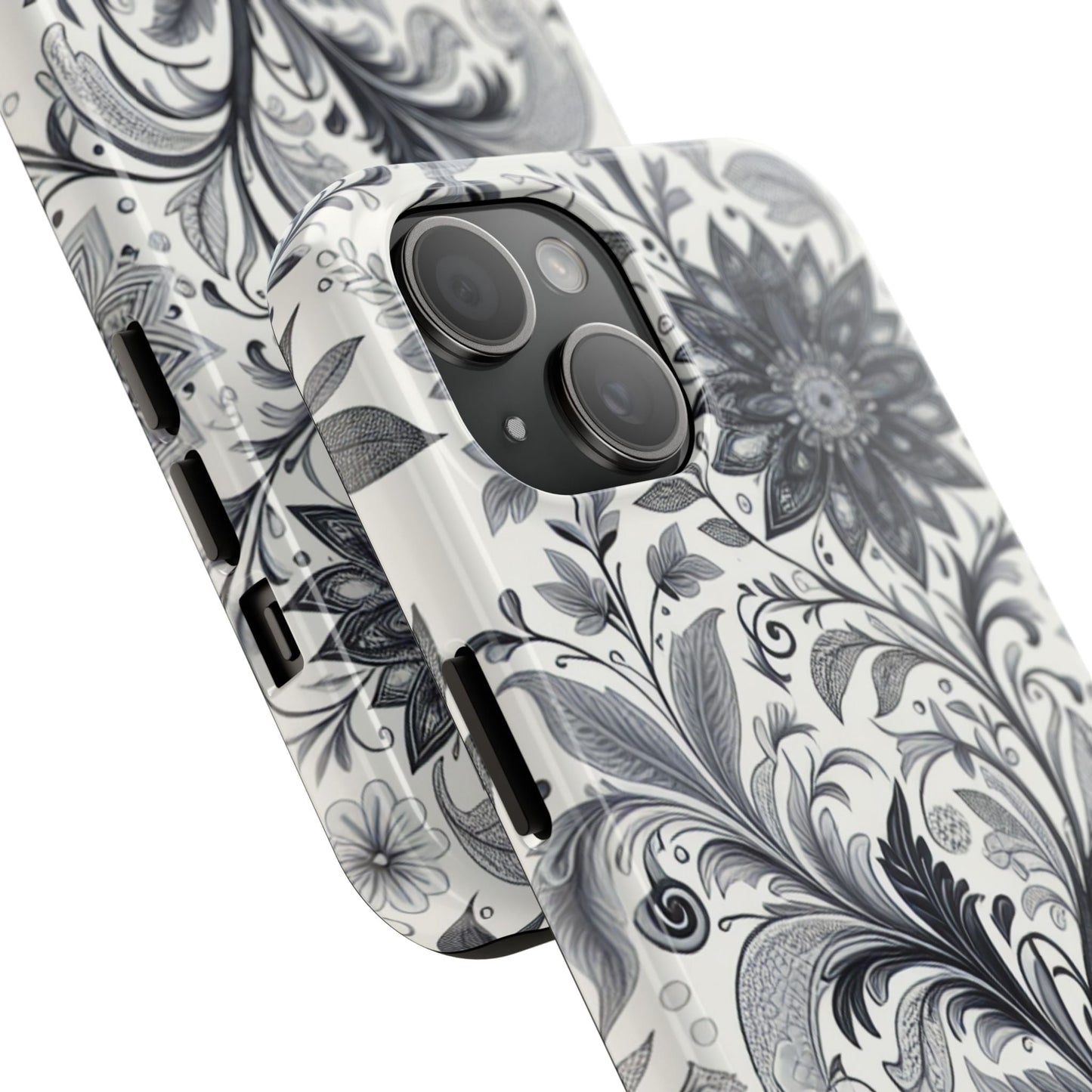 Floral Tough Phone Cases, Durable Phone Cover, Stylish Floral Design, Gift for Her, Trendy Tech Accessories, Birthday Present Grayceful LLC