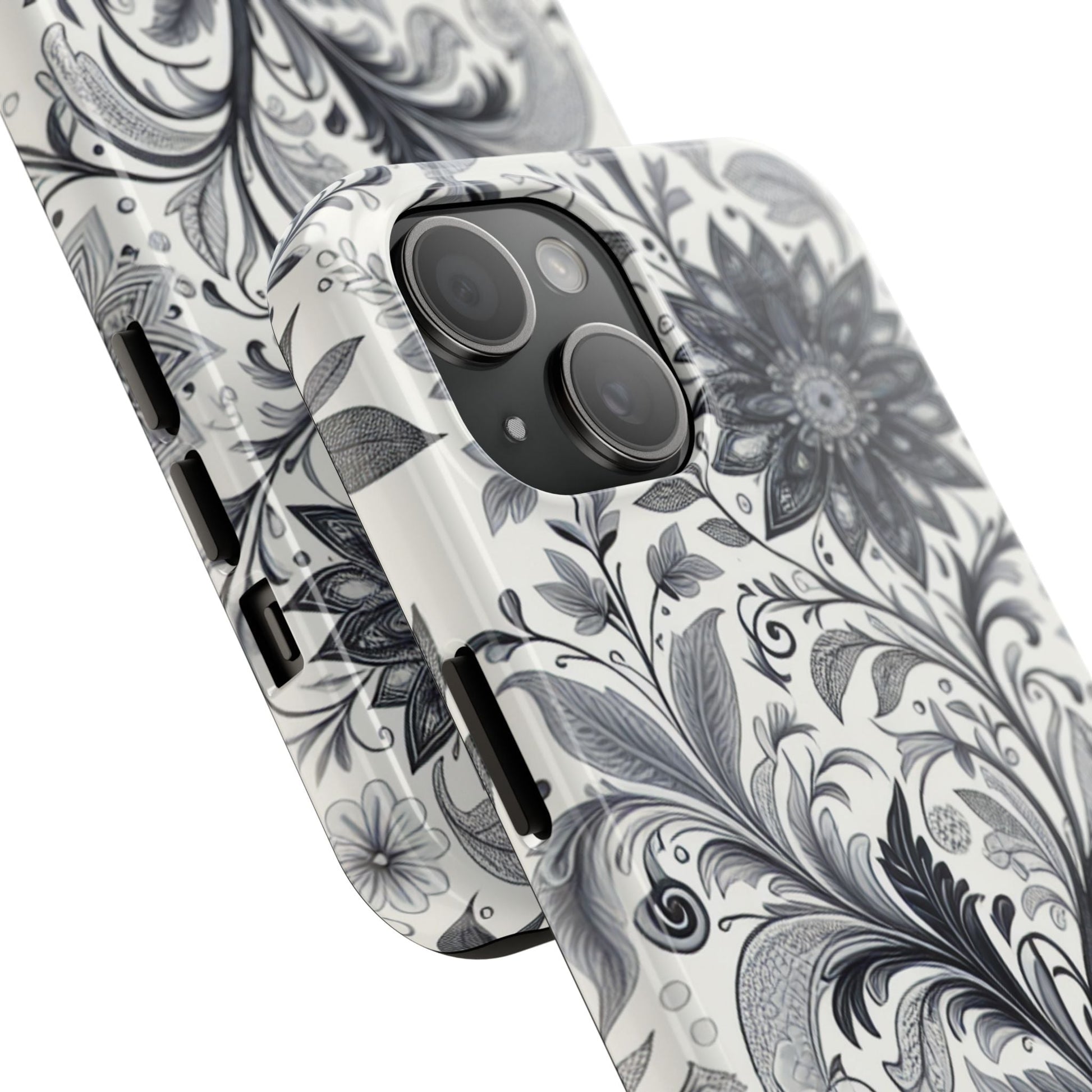 Floral Tough Phone Cases, Durable Phone Cover, Stylish Floral Design, Gift for Her, Trendy Tech Accessories, Birthday Present Grayceful LLC