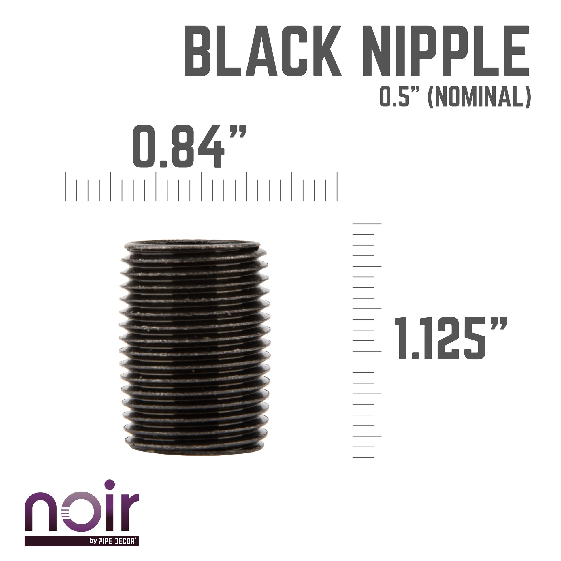 1/2 in. x 1 in. Prefinished Matte Black Pipe PIPE DECOR
