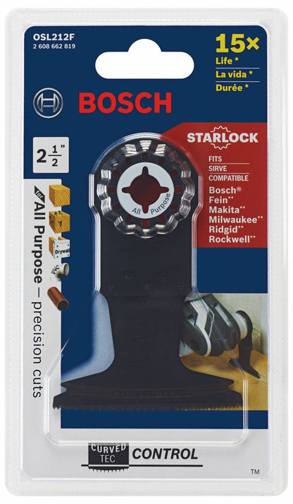 BOSCH OSL212F 2-1/2 In. Starlock® Oscillating Multi Tool Bi-Metal Plunge Cut Blade VM Hardware