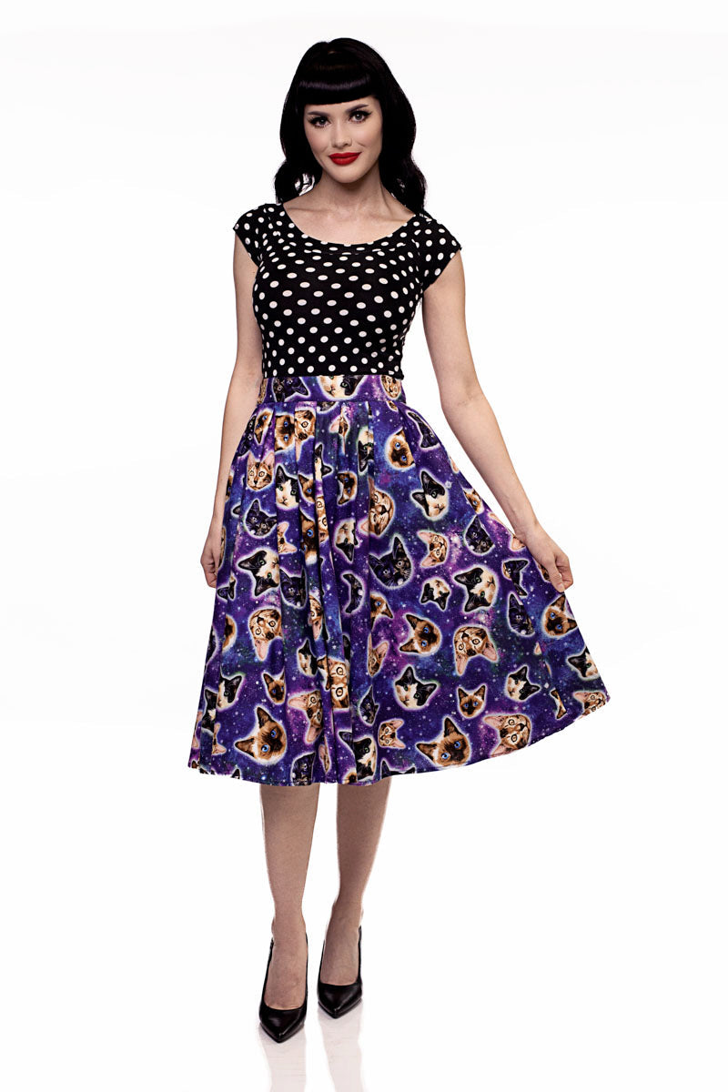 Boat Neck Top in Polka Dots Retrolicious