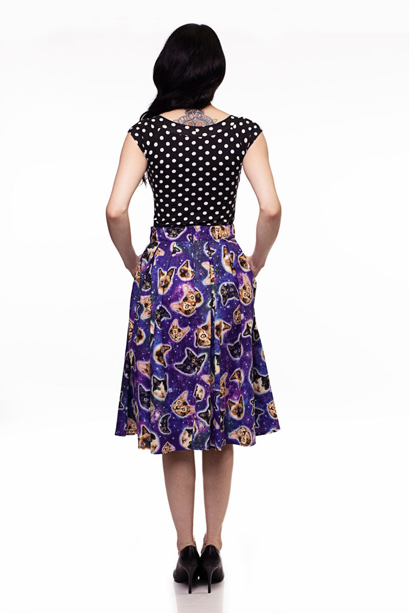 Doris Skirt in Space Cats Retrolicious