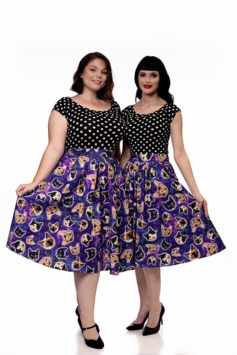 Boat Neck Top in Polka Dots Retrolicious