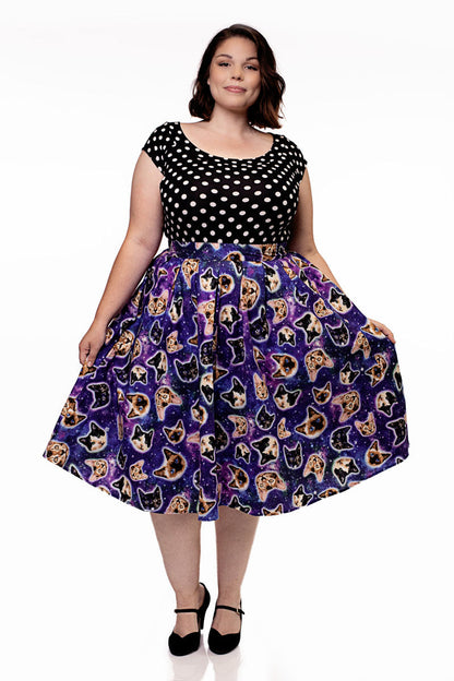 Boat Neck Top in Polka Dots Retrolicious