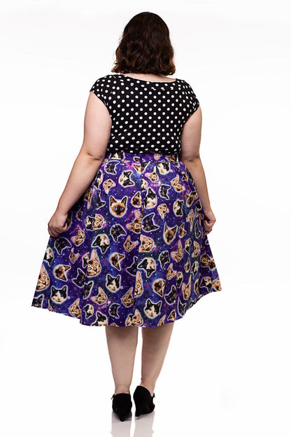 Doris Skirt in Space Cats Retrolicious