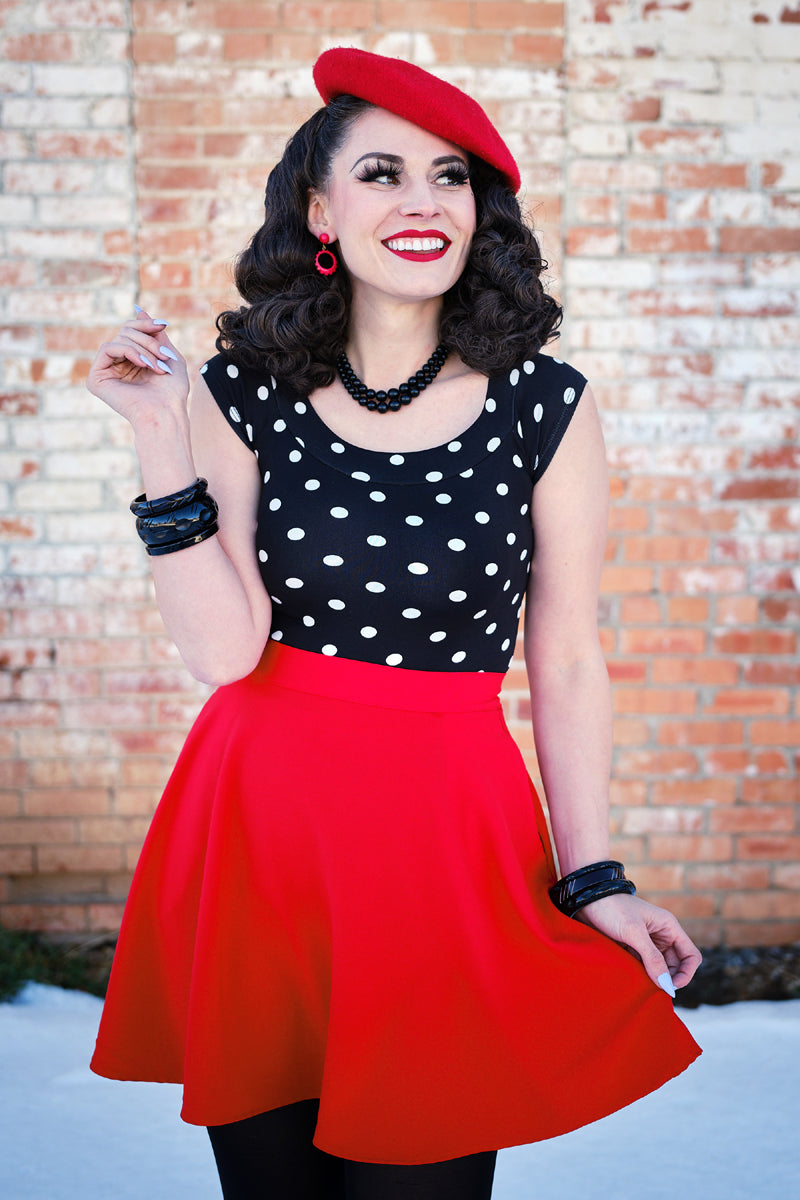 Red Skater Skirt Retrolicious