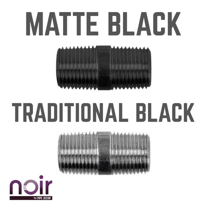 1/2 in. x 1 1/2 in. Prefinished Matte Black Pipe PIPE DECOR