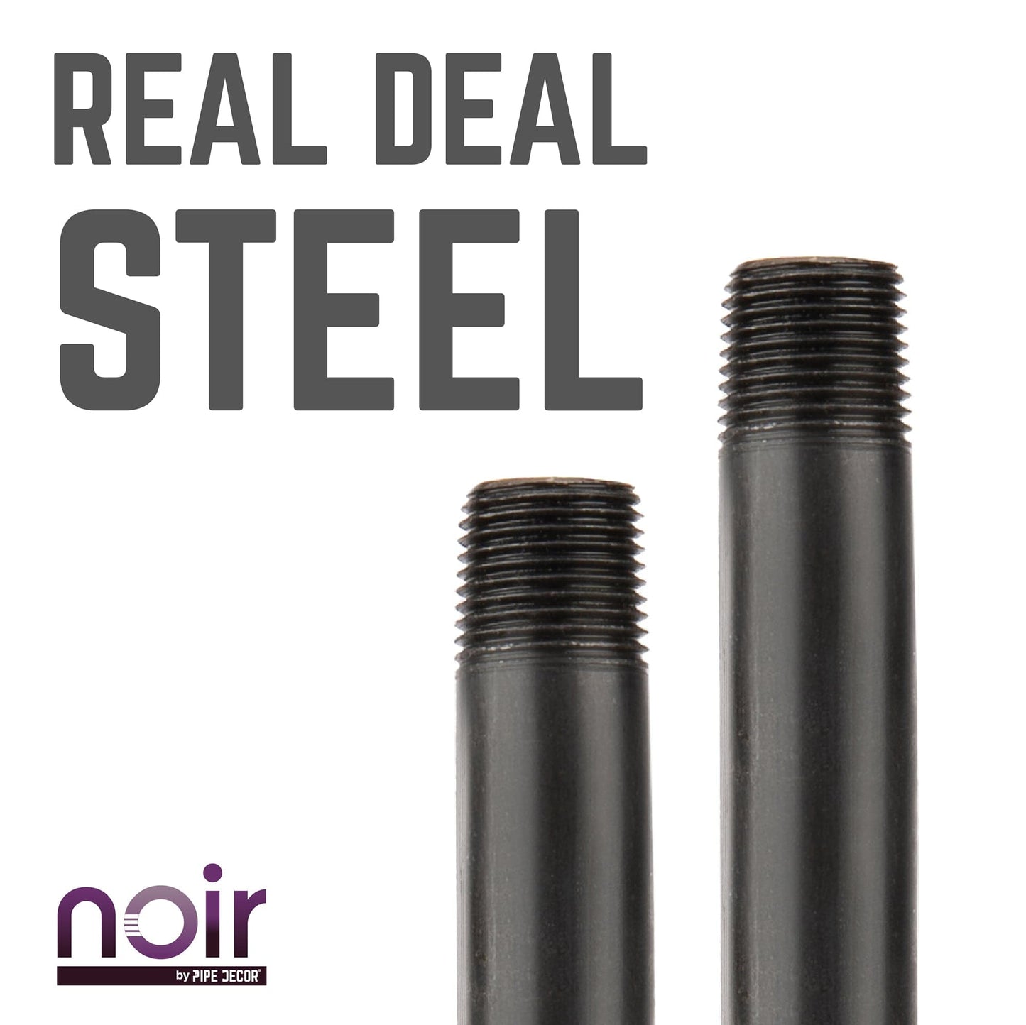 1/2 in. x 11 in. Prefinished Matte Black Pipe PIPE DECOR