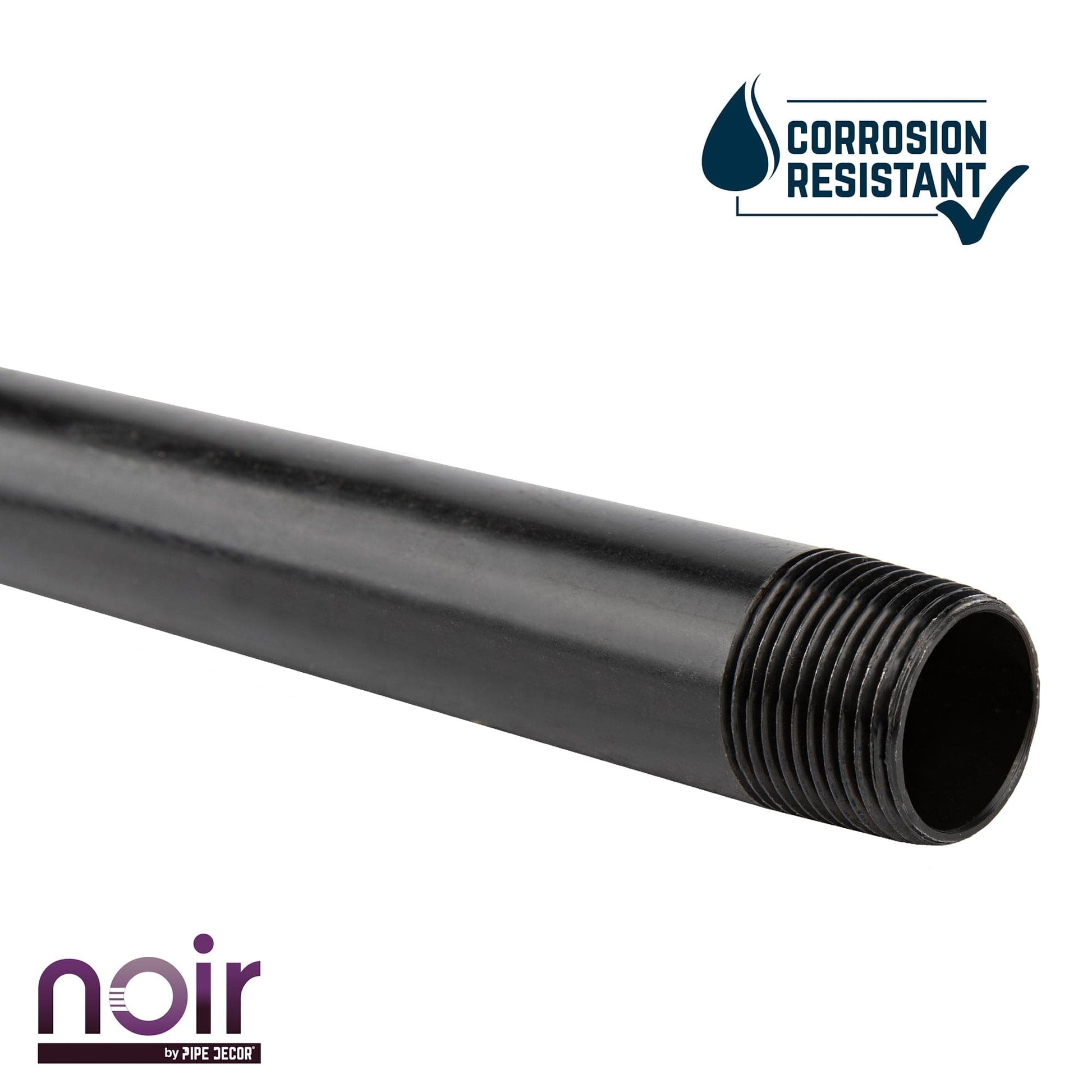 1/2 in. x 3 in. Prefinished Matte Black Pipe PIPE DECOR