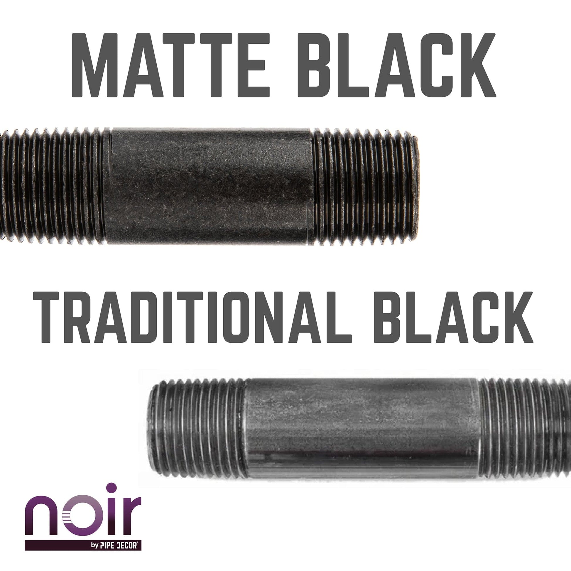 1/2 in. x 3 in. Prefinished Matte Black Pipe PIPE DECOR